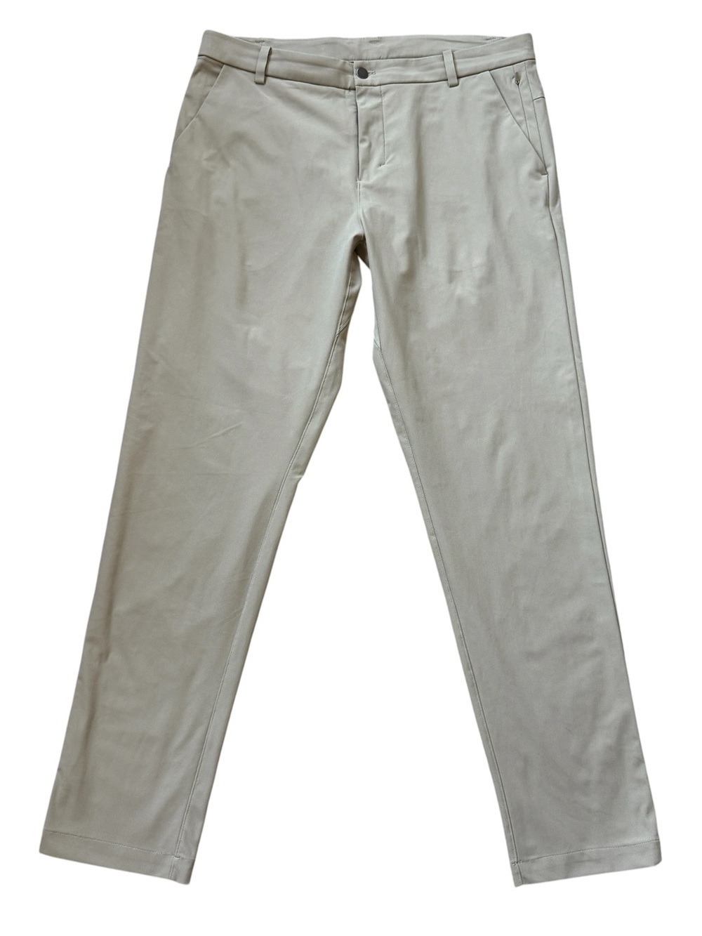 Lululemon Men ABC Classic Trouser Mens 36x33 Khaki Warpstreme Stretch Golf Pants